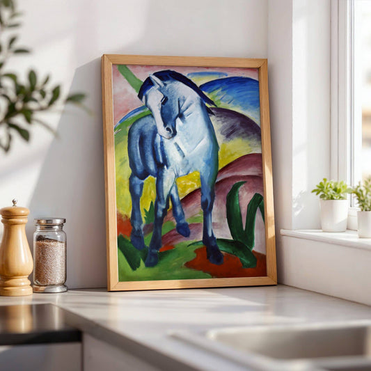 Blue Horse I by Franz Marc, animal print, nature poster, German modernist, Blue Rider, statement print, framed wall art, art poster