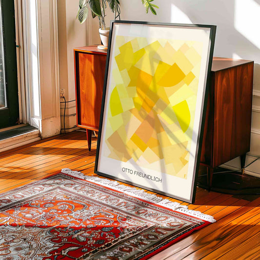 Composition by Otto Freundlich (with artist's name), abstract art print, modern wall decor, German-French abstract, colour blocks, small art print, framed wall art, art poster