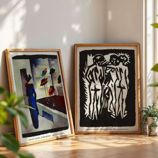 Komposition by August Macke, figure wall art, Expressionist print, German Blue Rider, modernist, statement print, framed wall art, art poster