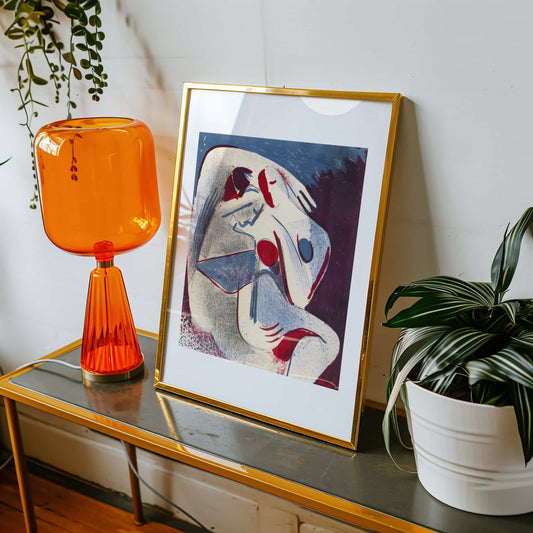 Lovers by Mikuláš Galanda, bold colour wall art, modern art poster, Slovak modernist, figurative, vintage poster, framed wall art, art poster
