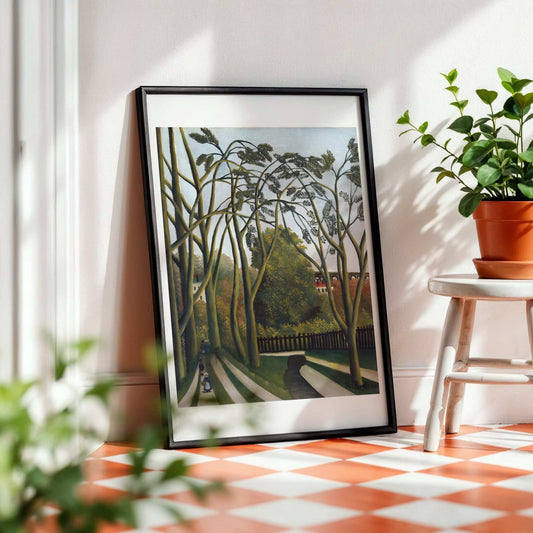 The Banks of the Bièvre near Bicêtre by Henri Rousseau, classic art poster, scenic wall art, French botanical, jungle, fine art poster, framed wall art, art poster