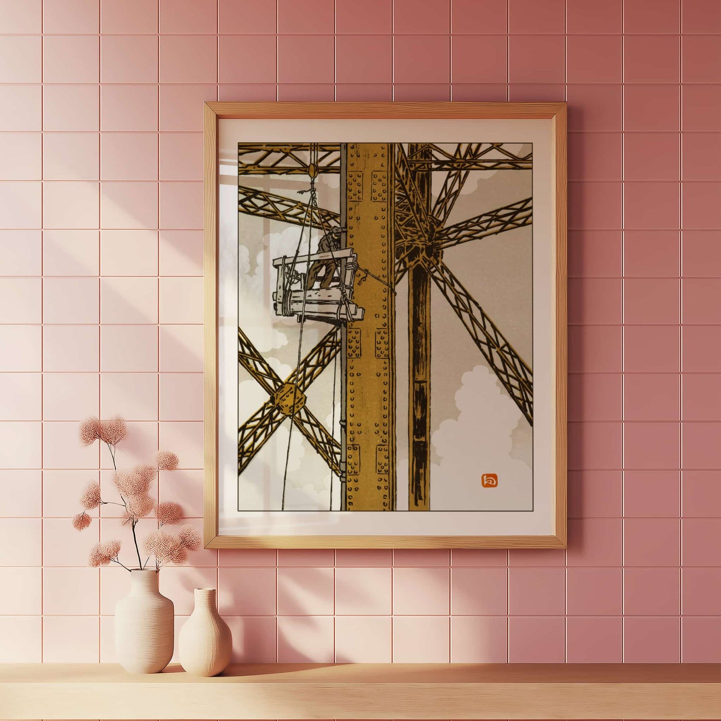 Ouvrier Plombier dans la Tour | From '36 Views of the Eiffel Tower' by Henri Rivière