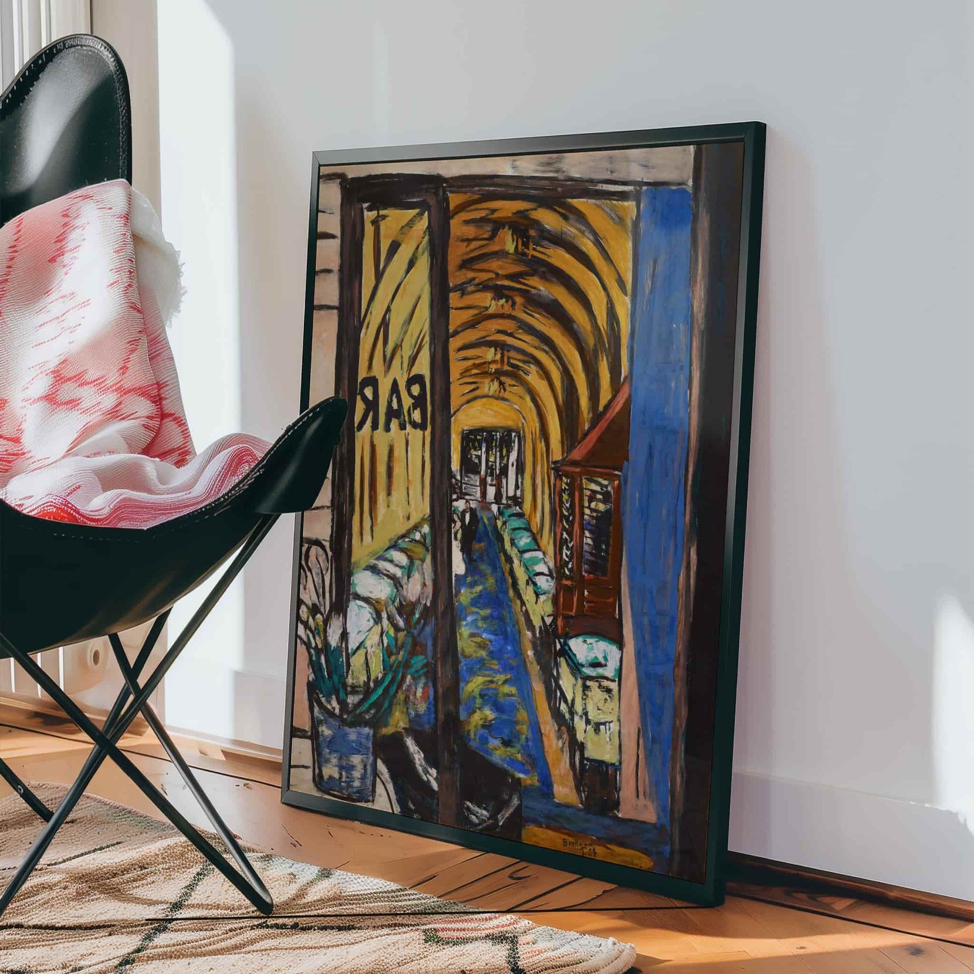 A Bar in Paris by Max Beckmann, landscape print, home office decor, German Expressionist, portrait, office wall art, framed wall art, art poster