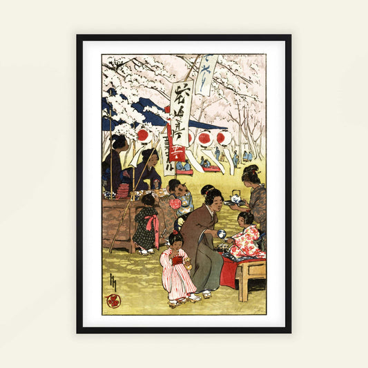 Blossom Time in Tokyo by Helen Hyde, vintage portrait, botanical print, American Japanese-inspired, nursery, framed print, framed wall art, art poster