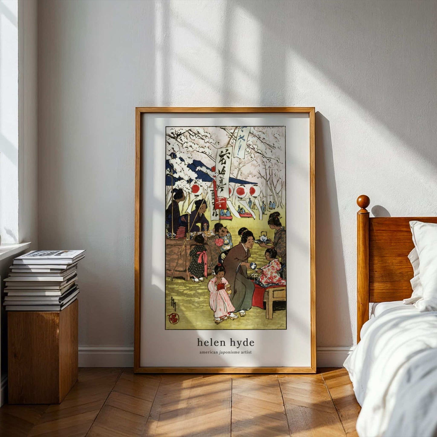 Blossom Time in Tokyo by Helen Hyde (with artist's name), portrait print, vintage portrait, American Japanese-inspired, nursery, unique art print, framed wall art, art poster