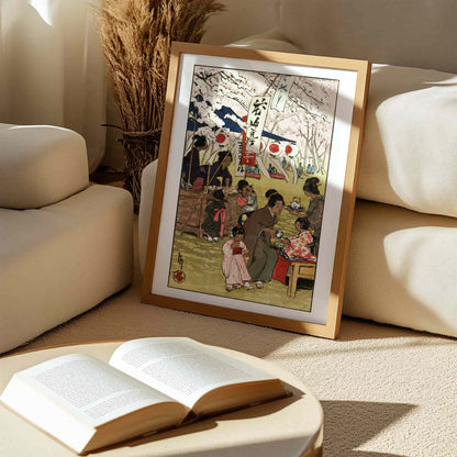 Blossom Time in Tokyo by Helen Hyde, figure wall art, Japanese art print, American woodblock, children, statement print, framed wall art, art poster