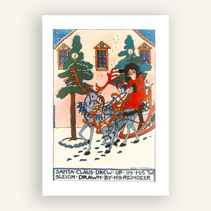 "Santa Claus drew up in his sleigh pulled by a reindeer" (1929) | King, Jessie M.