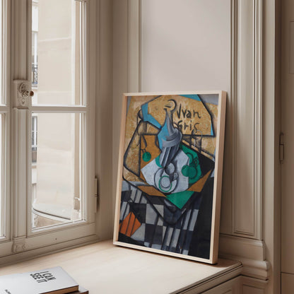 Carafe, Cups, and Glasses by Juan Gris, still life print, dining room decor, Spanish Cubist, modernist, statement print, framed wall art, art poster