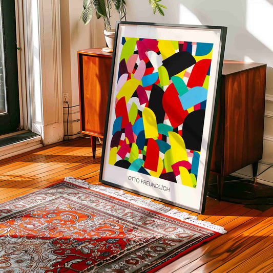 Composition by Otto Freundlich (with artist's name), geometric wall art, modernist print, German-French geometric, modernist, office wall art, framed wall art, art poster