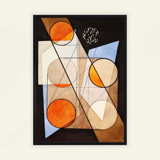Composition with Symmetrical Circles by László Moholy-Nagy, abstract art print, modern wall decor, Hungarian Bauhaus, modernist, fine art poster, framed wall art, art poster