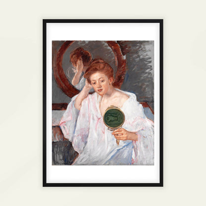 Denise at Her Dressing Table by Mary Cassatt, vintage portrait, classic art poster, American portrait, feminine, modern home decor, framed wall art, art poster