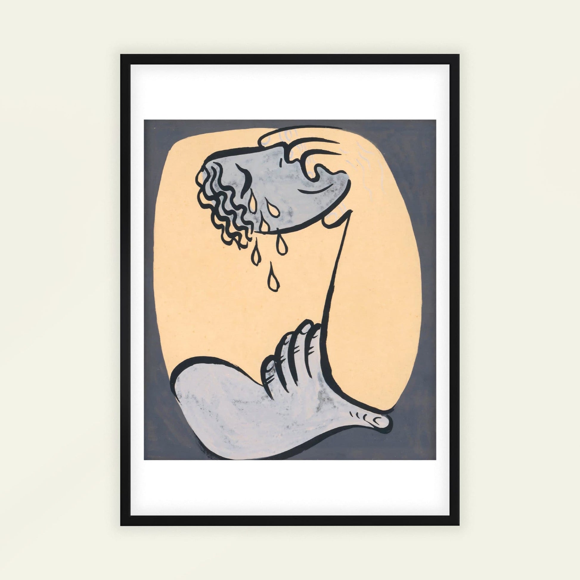 Despair by Mikuláš Galanda, Expressionist print, modernist print, Slovak Central European, folk art, modern home decor, framed wall art, art poster