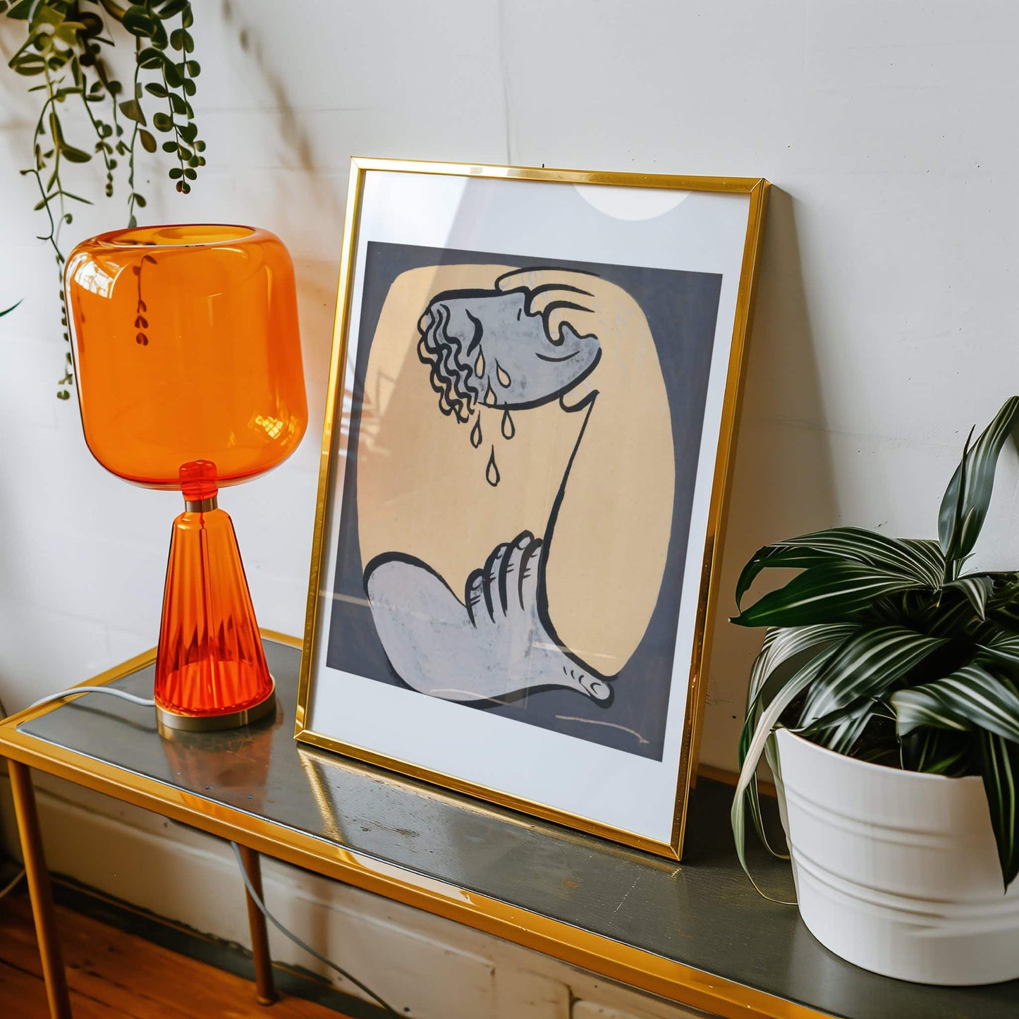 Despair by Mikuláš Galanda, vintage portrait, bold colour wall art, Slovak expressionist, modernist, home decor print, framed wall art, art poster