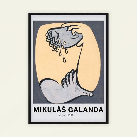Despair by Mikuláš Galanda (with artist's name), figure wall art, Expressionist print, Slovak modernist, figurative, living room wall art, framed wall art, art poster