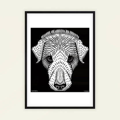 Dog's Head by Julie de Graag, nature poster, decorative wall art, Dutch animal, botanical, large wall art, framed wall art, art poster