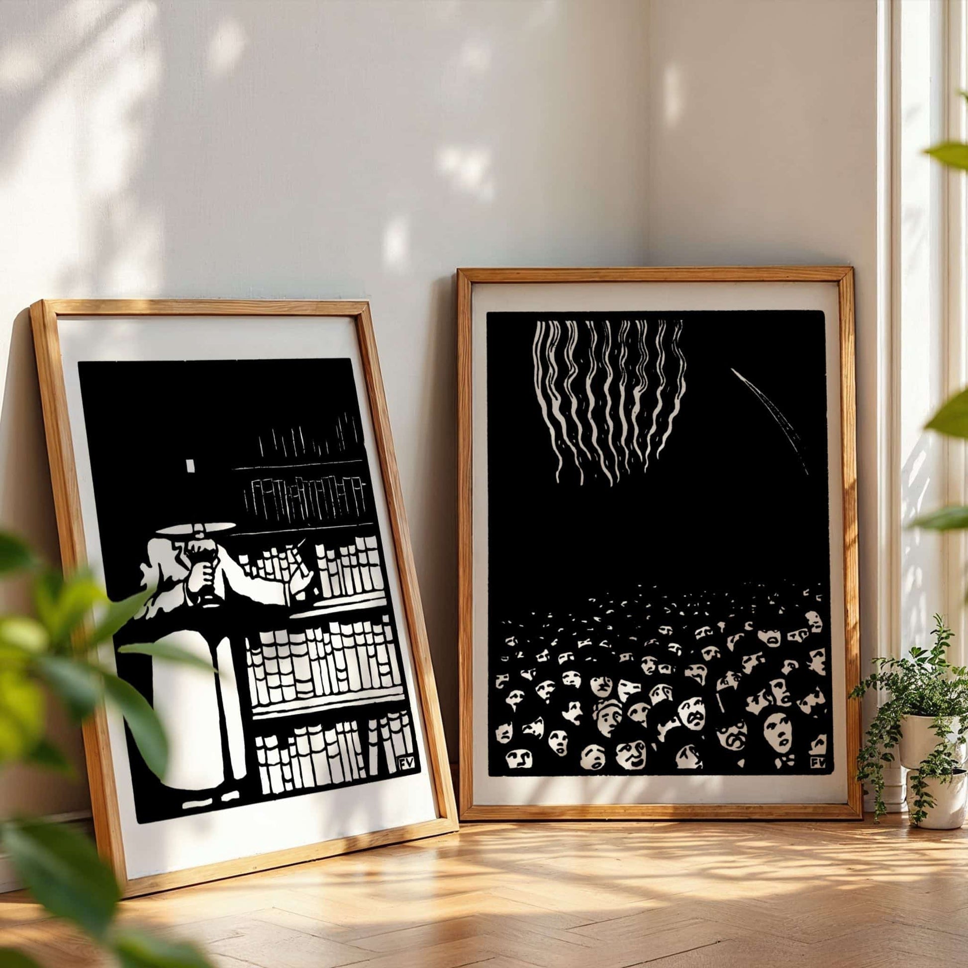 Fireworks by Félix Vallotton, portrait print, vintage portrait, Swiss-French Nabis, black and white, framed print, framed wall art, art poster