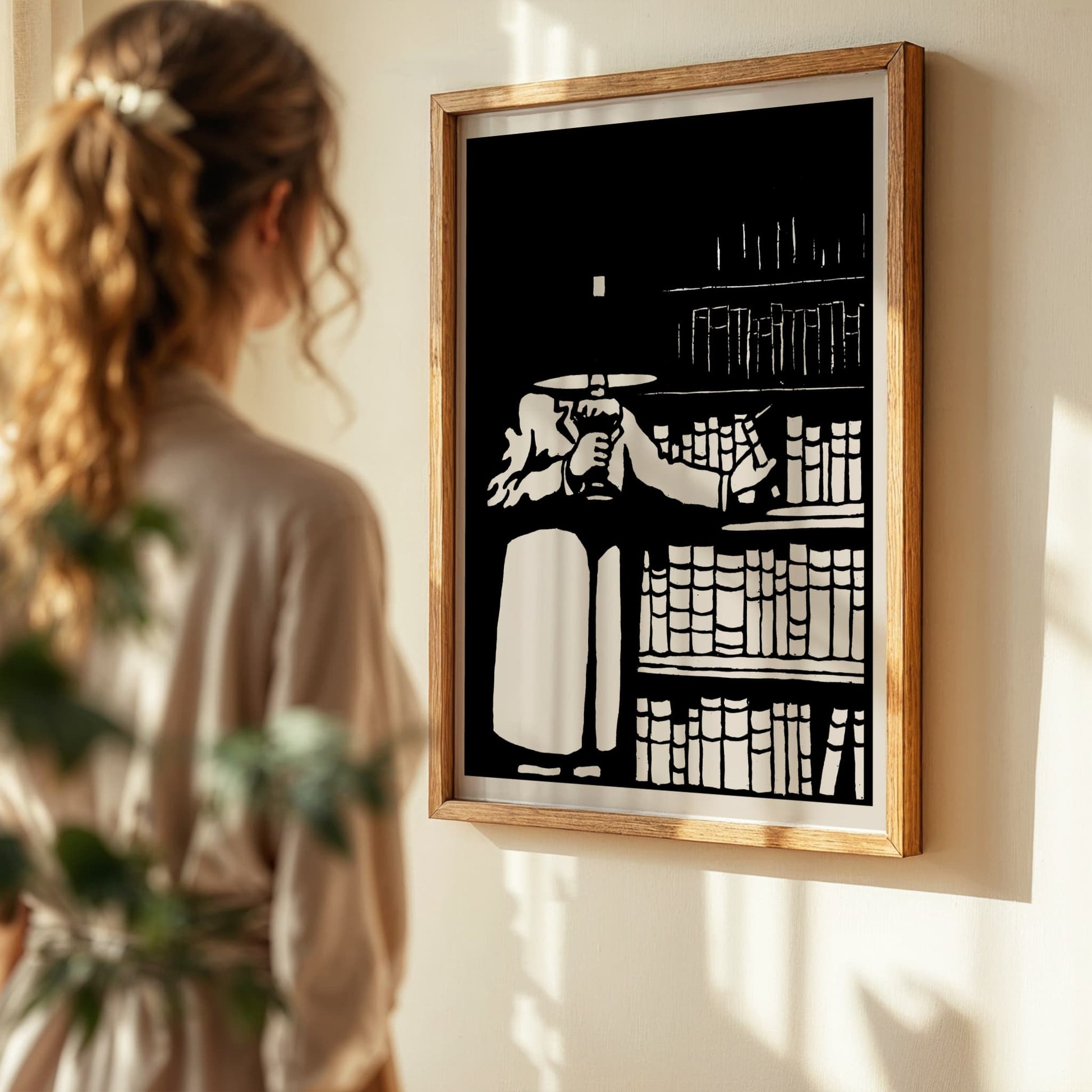 The Book-lover by Félix Vallotton, classic art poster, figure wall art, Swiss-French decorative, woodcut, statement print, framed wall art, art poster