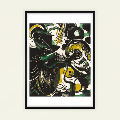 Genesis II by Franz Marc, nature poster, geometric wall art, German Blue Rider, colourful, art reproduction, framed wall art, art poster