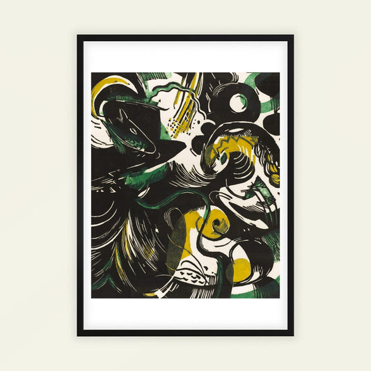Genesis II by Franz Marc, nature poster, geometric wall art, German Blue Rider, colourful, art reproduction, framed wall art, art poster