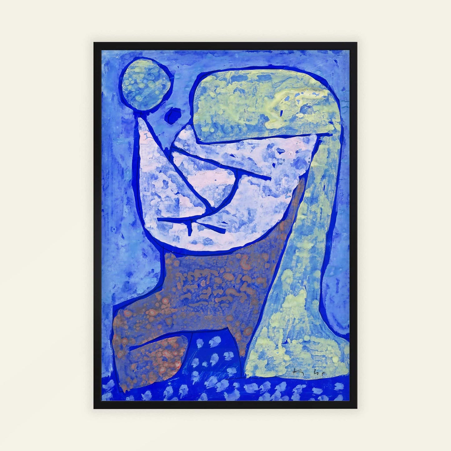 Gezeichnetes Mädchen (Drawn Girl) by Paul Klee, figure wall art, abstract art print, Swiss-German Bauhaus, abstract, fine art poster, framed wall art, art poster