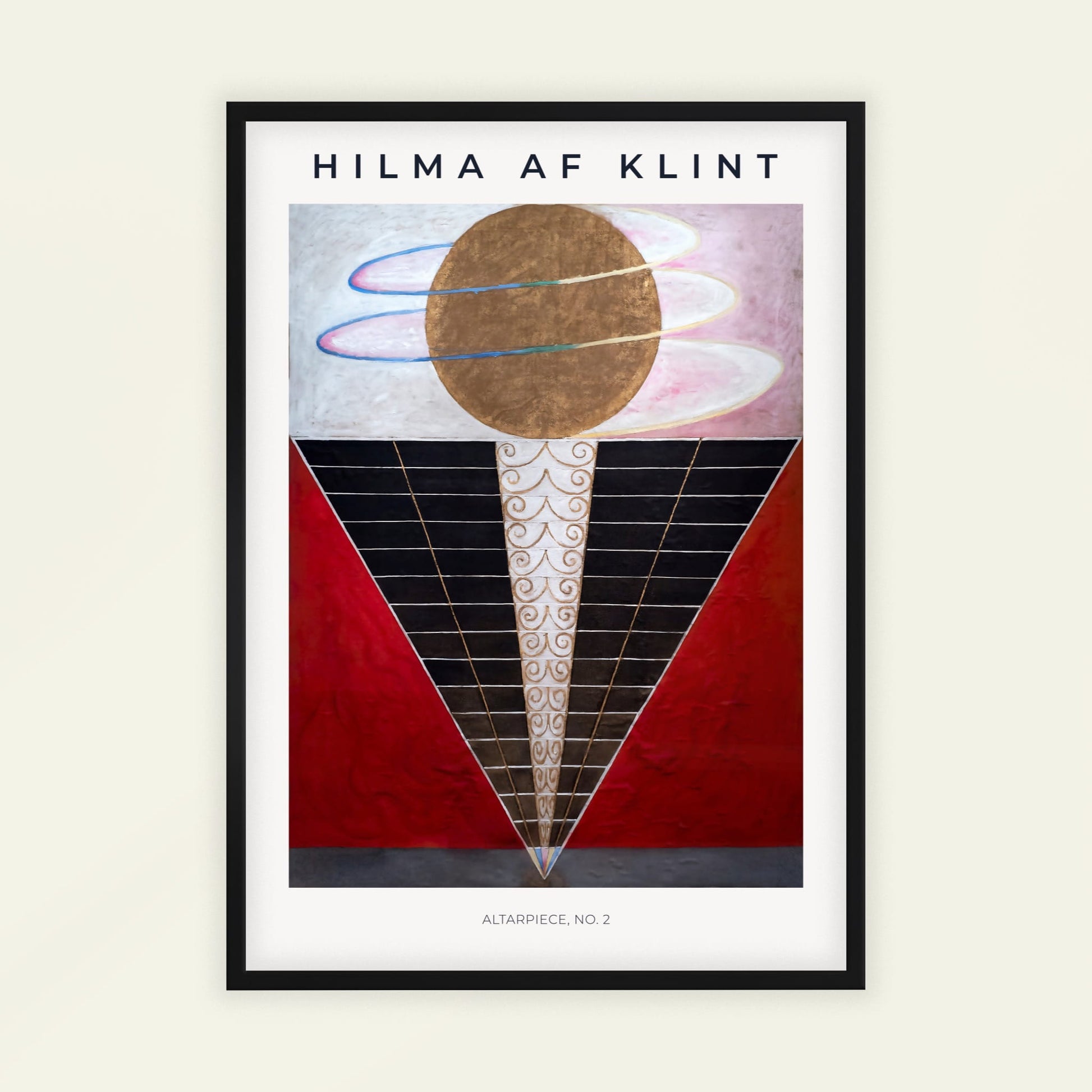 Group X, No. 2, Altarpiece by Hilma Af Klint (with artist's name), modernist print, abstract art print, Swedish modernist, spiritual abstract, art reproduction, framed wall art, art poster