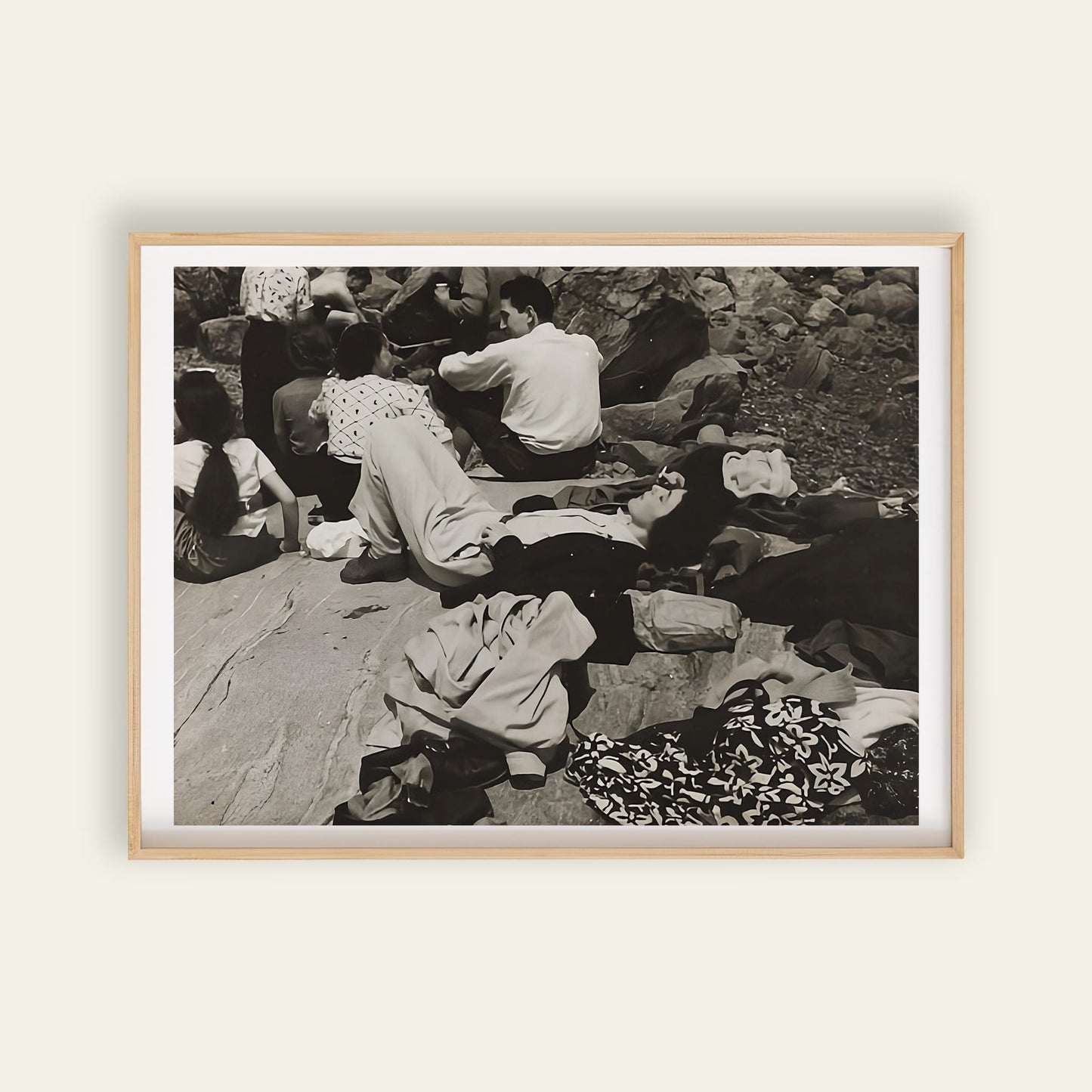Group on Rock, Ogunquit by Yasuo Kuniyoshi photo print, for room decor, wall art and art for your home, showing the face of life