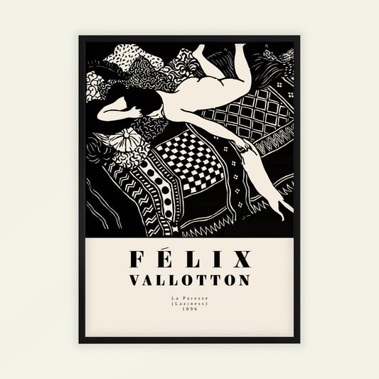 La Paresse ("Laziness") by Félix Vallotton, animal print, nature poster, Swiss-French Nabis, black and white, affordable wall art, framed wall art, art poster
