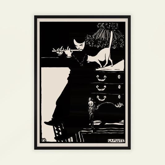 The Flute by Félix Vallotton, nature poster, figure wall art, Swiss-French woodcut, literary, framed print, framed wall art, art poster