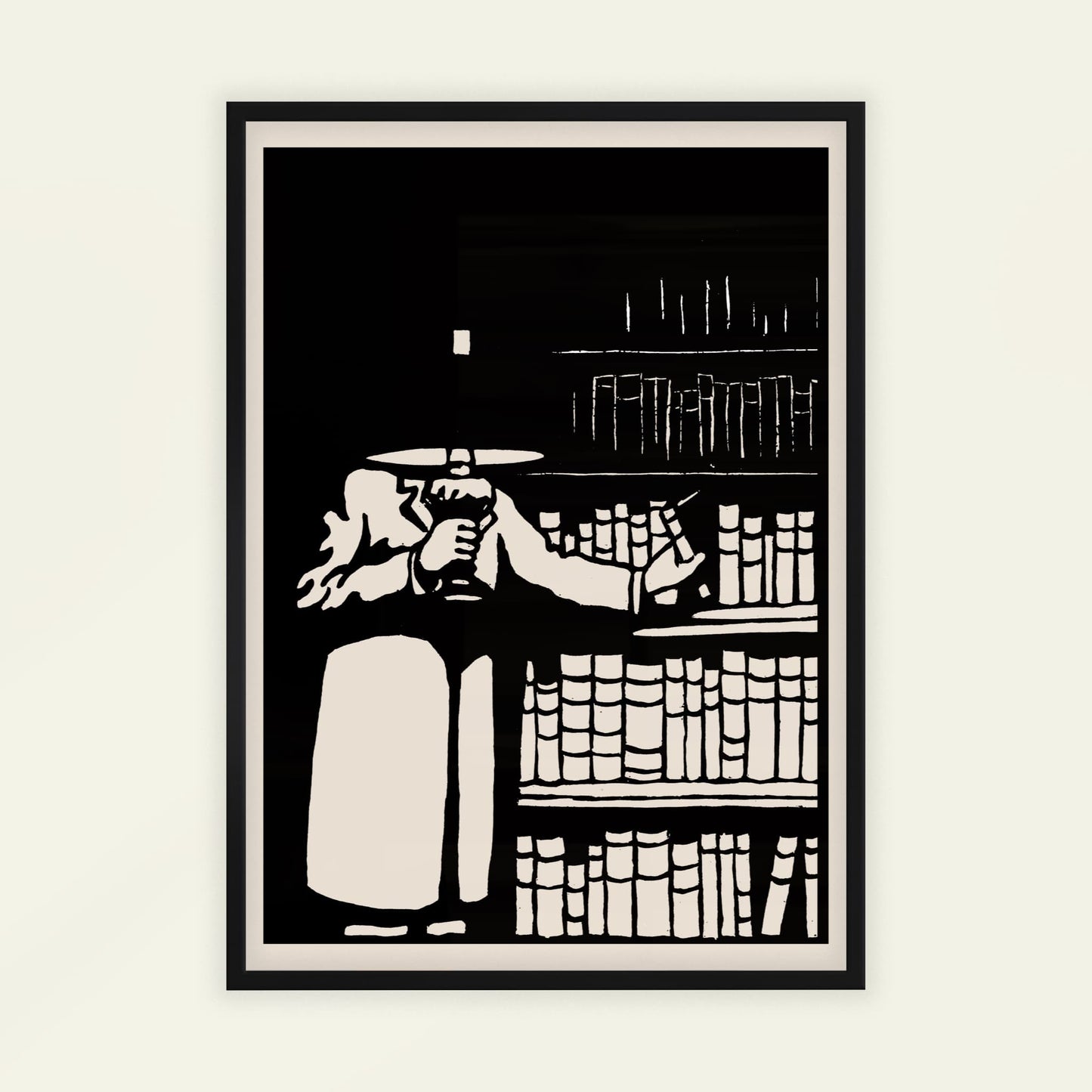 The Book-lover by Félix Vallotton, portrait print, vintage portrait, Swiss-French Nabis, black and white, framed print, framed wall art, art poster
