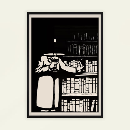 The Book-lover by Félix Vallotton, portrait print, vintage portrait, Swiss-French Nabis, black and white, framed print, framed wall art, art poster