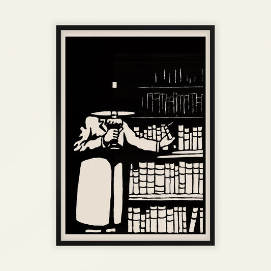 The Book-lover by Félix Vallotton, portrait print, vintage portrait, Swiss-French Nabis, black and white, framed print, framed wall art, art poster