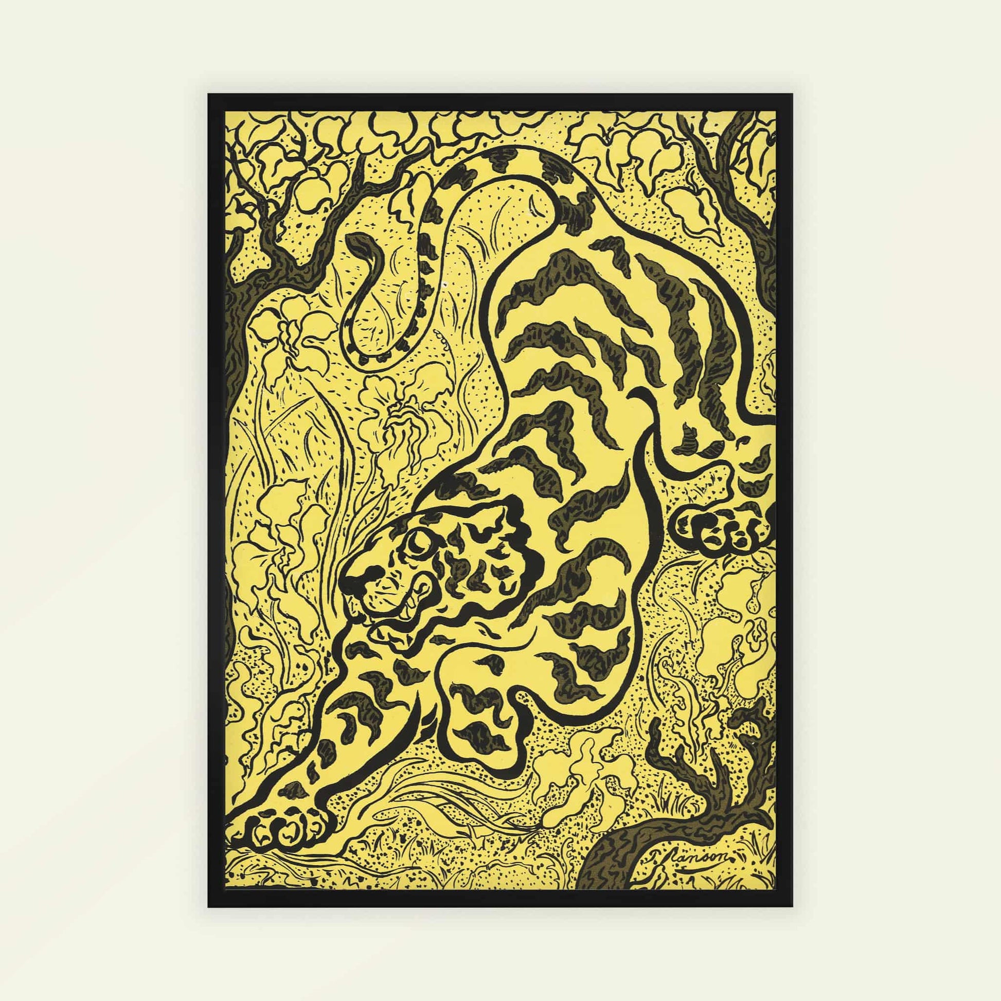 Tiger in the Jungle by Paul Ranson, Impressionist print, wildlife wall art, French vintage French, symbolist, living room wall art, framed wall art, art poster