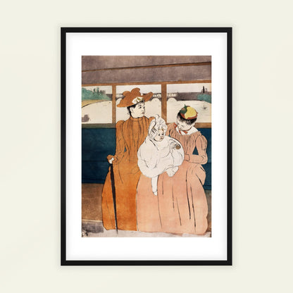 In the Omnibus by Mary Cassatt, portrait print, vintage portrait, American feminine, mother and child, framed print, framed wall art, art poster