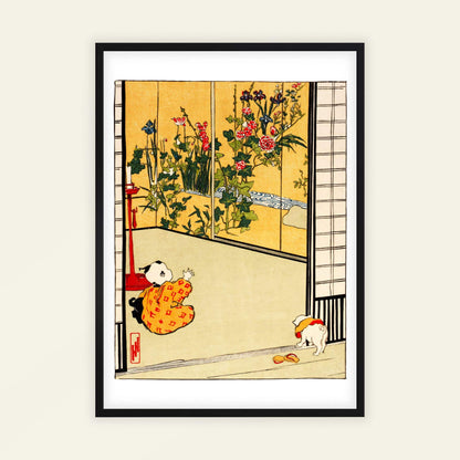 Interior Decoration by Helen Hyde, nature decor, figure wall art, American children, Japonisme, bedroom wall decor, framed wall art, art poster