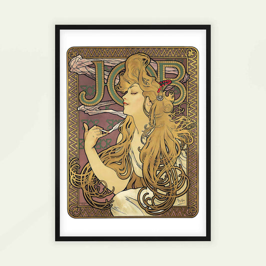 Job by Alfons Mucha, portrait print, vintage portrait, Czech Art Nouveau, decorative, bedroom wall decor, framed wall art, art poster