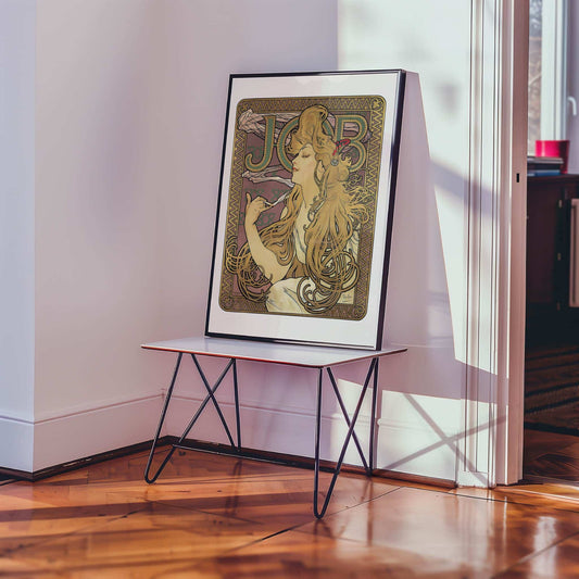 Job by Alfons Mucha, decorative wall art, figure wall art, Czech botanical, Belle Époque, small art print, framed wall art, art poster
