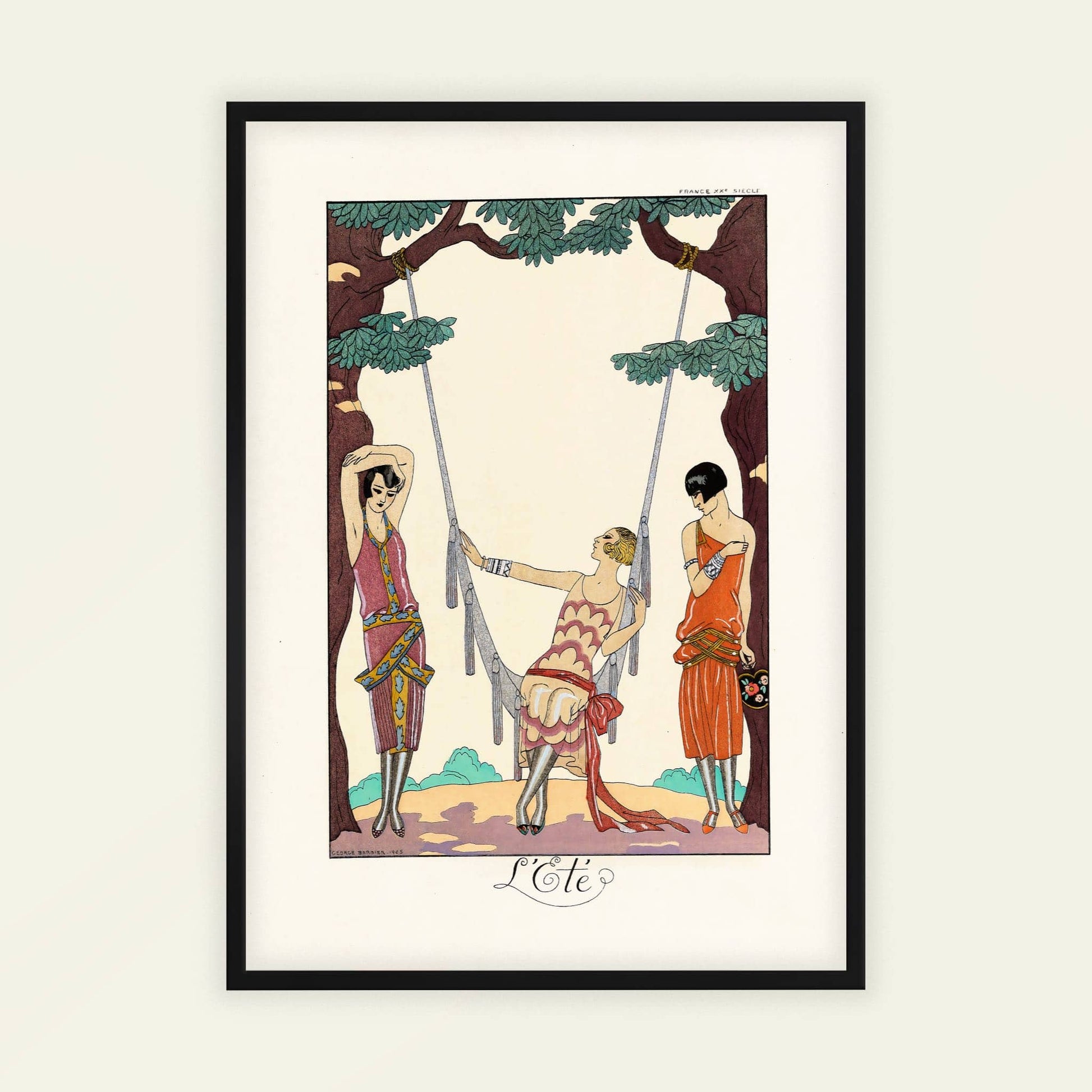 L'Ete (Summer) by George Barbier, Art Nouveau print, portrait print, French theatre, Art Deco, large wall art, framed wall art, art poster