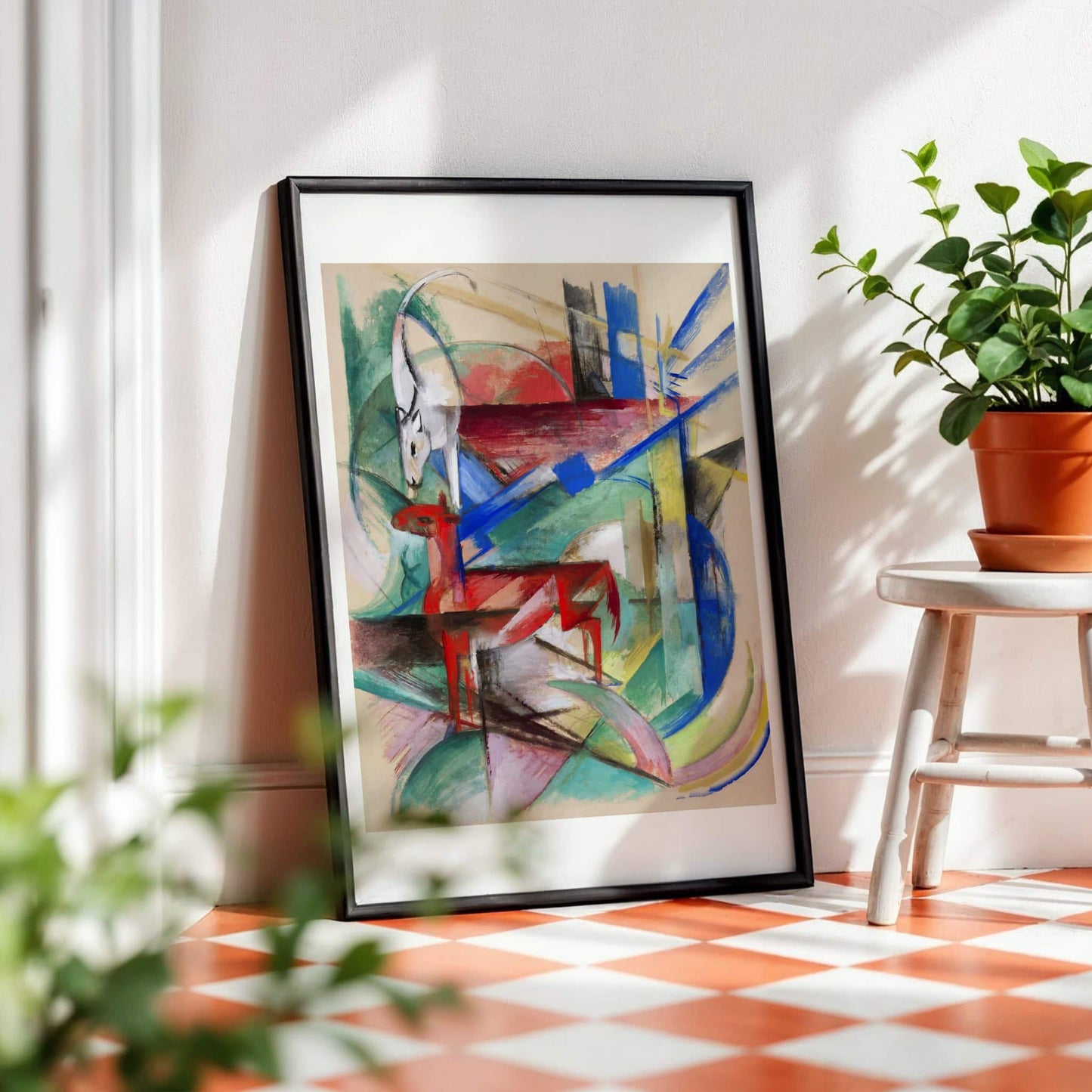 Landscape with Animals by Franz Marc, nature poster, geometric wall art, German modernist, Blue Rider, affordable wall art, framed wall art, art poster