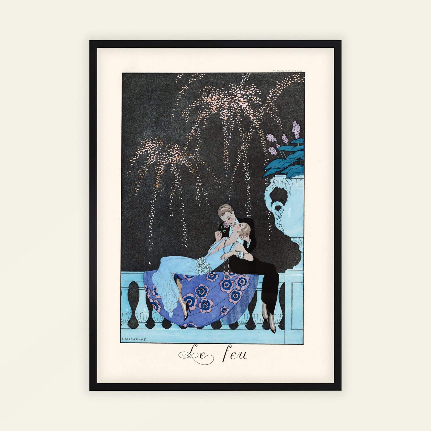 Le Feu (Fire) by George Barbier, portrait print, vintage portrait, French Art Deco, Belle Époque, unique art print, framed wall art, art poster