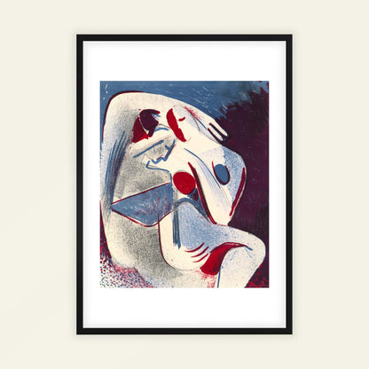 Lovers by Mikuláš Galanda, modernist print, portrait print, Slovak folk art, expressionist, fine art poster, framed wall art, art poster