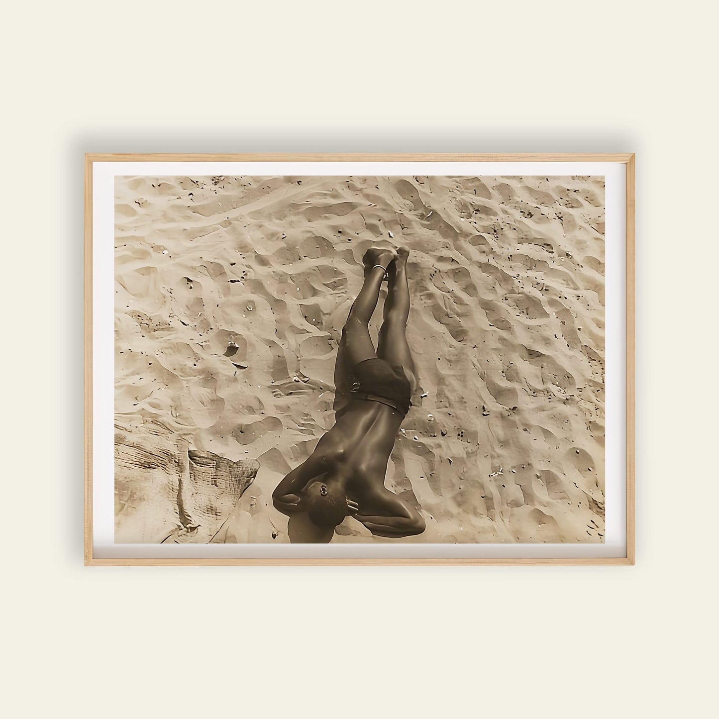 Man on Beach Kuniyoshi photo wall art, as art posters and wall art with modern portrait style and everyday life detail