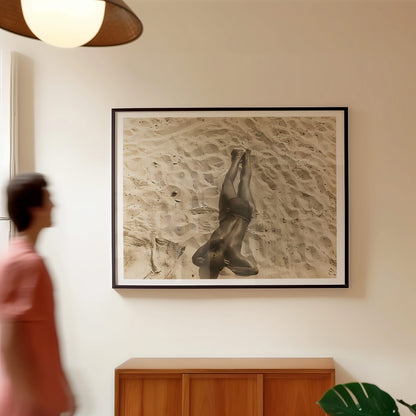 Man on Beach Kuniyoshi photo wall art alternate view, as art posters and wall art with modern portrait style and everyday life detail