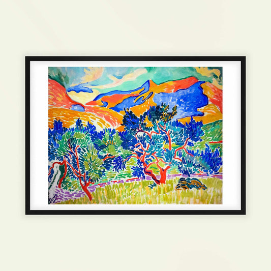 Mountains at Collioure by André Derain, Expressionist print, Impressionist print, French Collioure, still life, home decor print, framed wall art, art poster
