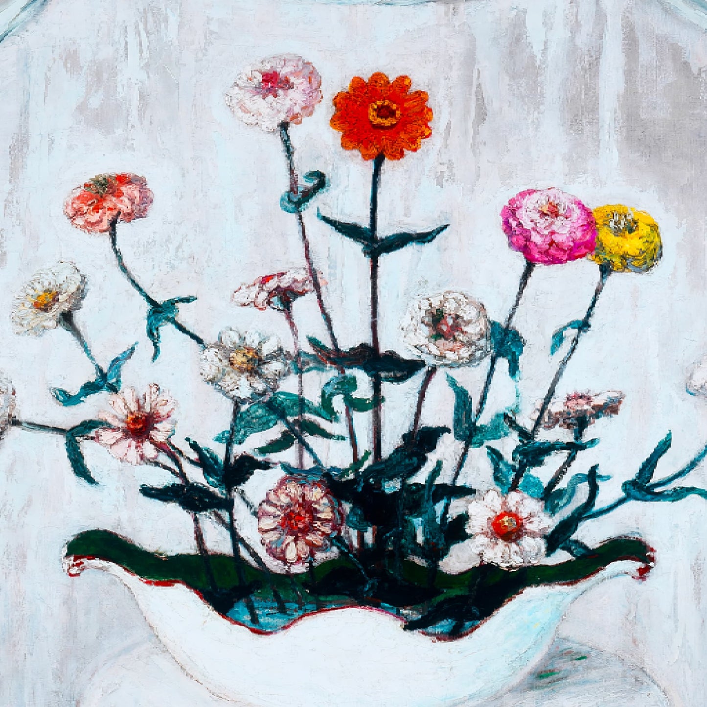 Zinnias by Florine Stettheimer