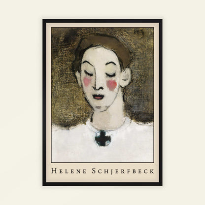 Nurse I (Kaija Lahtinen) by Helene Schjerfbeck, vintage portrait, bold colour wall art, Finnish self portrait, Scandinavian, modern home decor, framed wall art, art poster