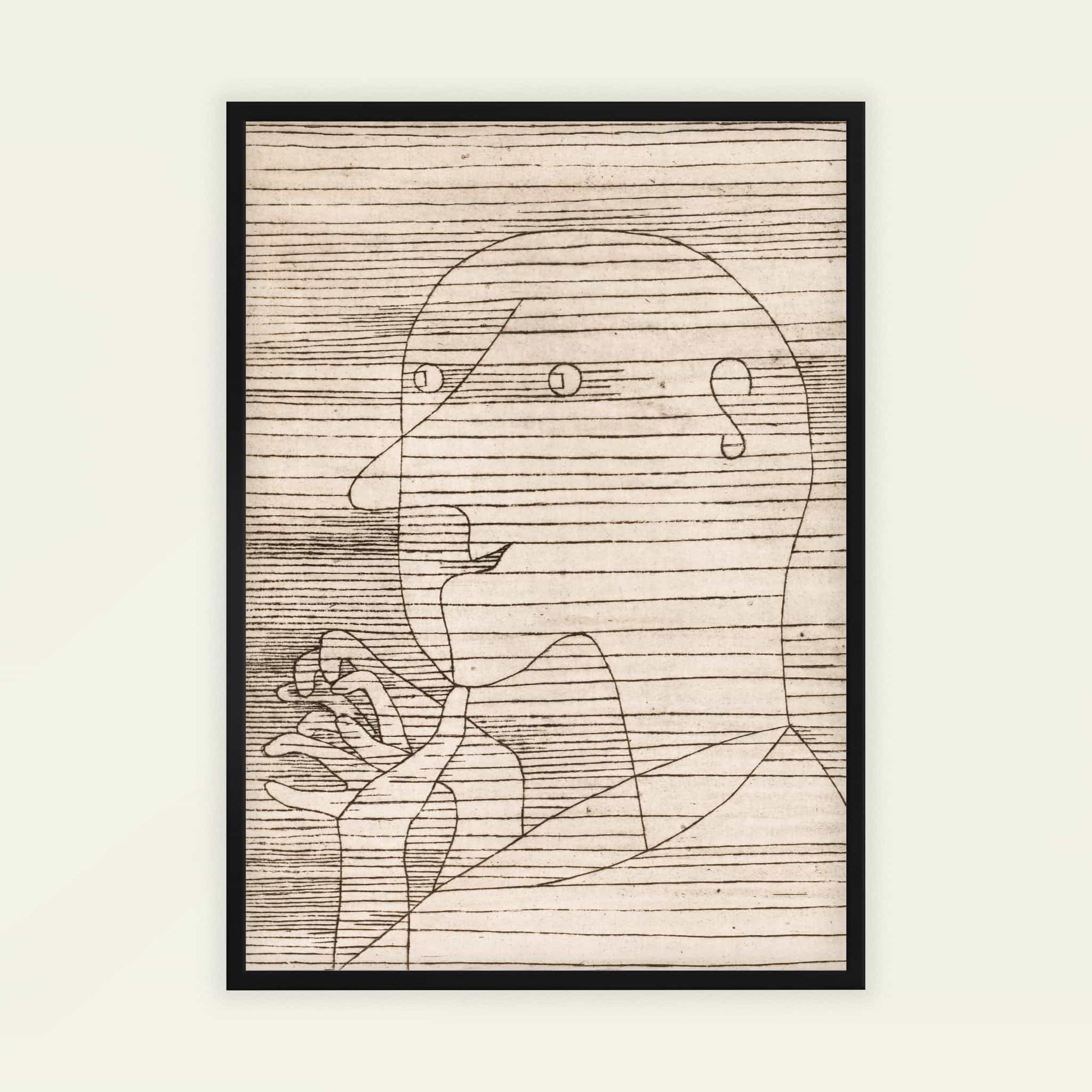Old Man Counting by Paul Klee, portrait print, vintage portrait, Swiss-German Bauhaus, abstract, framed print, framed wall art, art poster