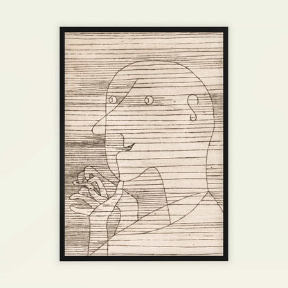Old Man Counting by Paul Klee, portrait print, vintage portrait, Swiss-German Bauhaus, abstract, framed print, framed wall art, art poster