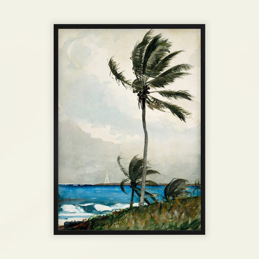 Palm Tree, Nassau by Winslow Homer, nature decor, nautical print, American seascape, marine, unique art print, framed wall art, art poster