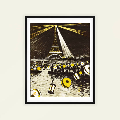 Fête sur la Seine le 14 Juillet | From '36 Views of the Eiffel Tower' by Henri Rivière