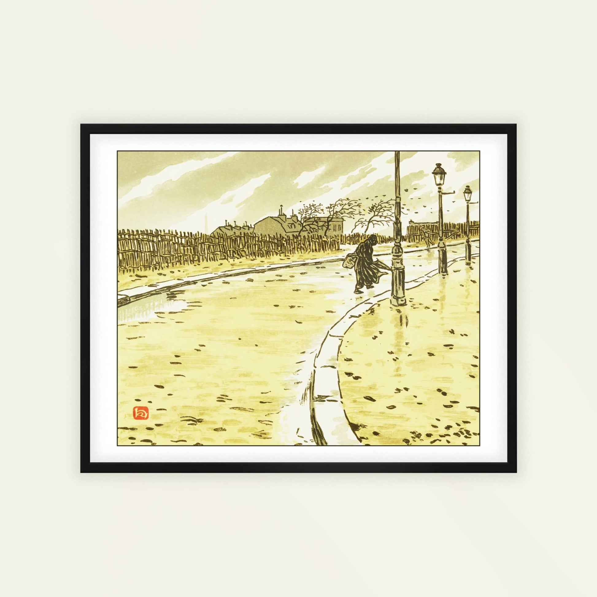 De la rue Lamarck by Henri Rivière, Eiffel Tower print, landscape print, French Japonisme, vintage travel, home decor print, framed wall art, art poster